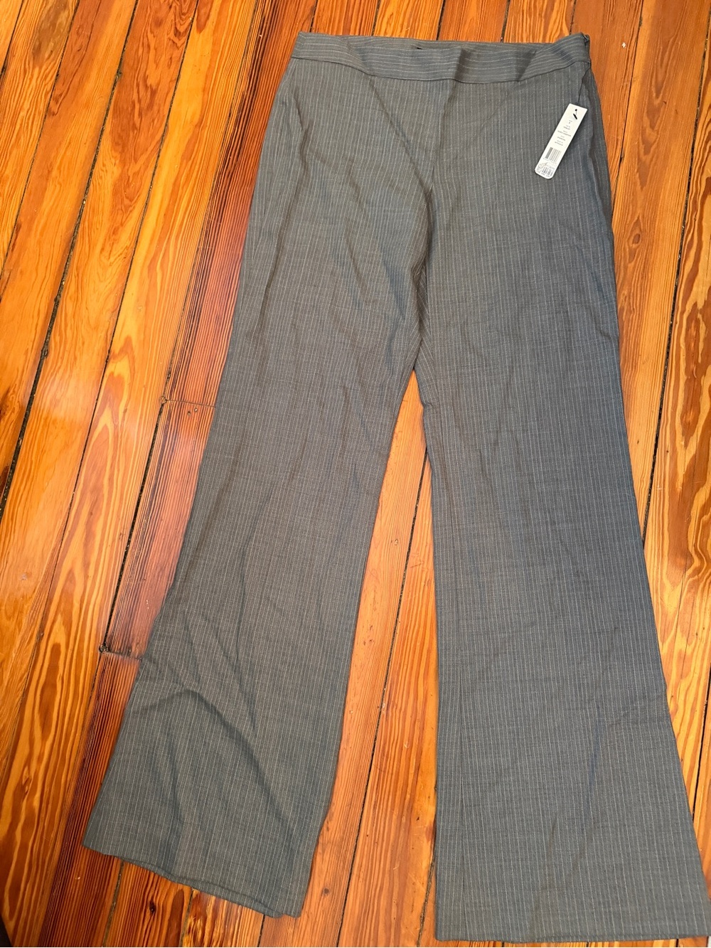 Women’s Theory Gray Pinstripe Wide-Leg Pants